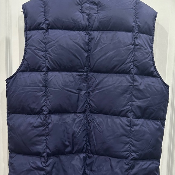 Lands End Women’s Blue Puffer Vest Goose Down Insulated Snap Pockets Size Medium - Picture 2 of 6